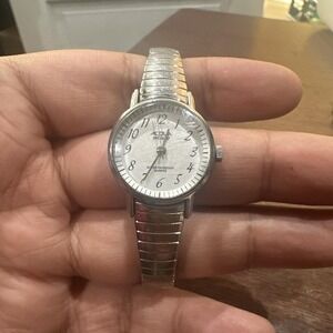 Working Vintage Acqua Indiglo Ladies Watch 23mm Rare Dainty Silver Women - Runs